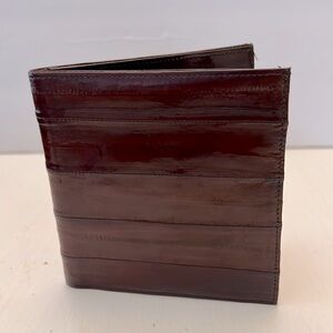Vintage genuine eel skin fold over wallet